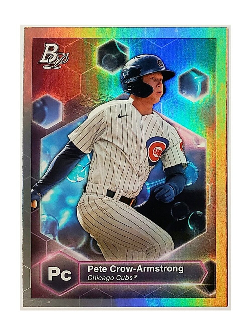 PETE CROW-ARMSTRONG ROOKIE HOLO FOIL REFRACTOR 2022 BOWMAN PLATINUM #PE-26, PCA!
